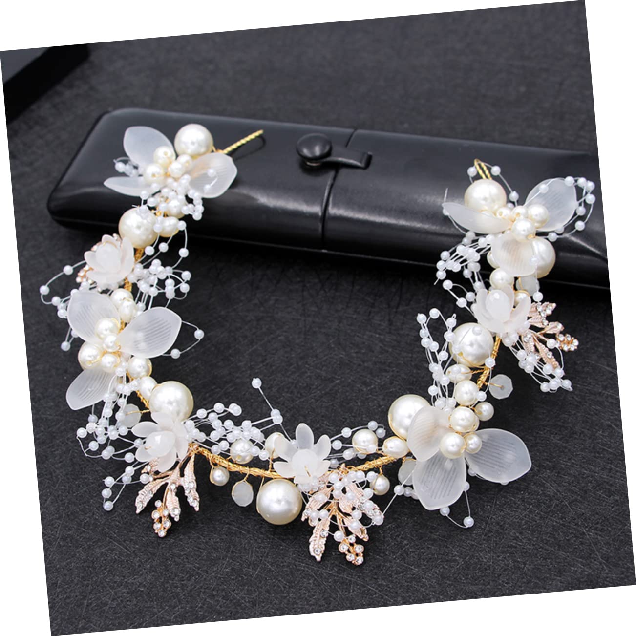 MAGICLULU 5 Pz Cerchietto Con Perle e Diamanti Ragazza Dei Fiori Fasce Per Bambini Gioielli Per Copricapo Di Foglie Di Nozze Sposa Lega Manuale Accessori Per Bianca