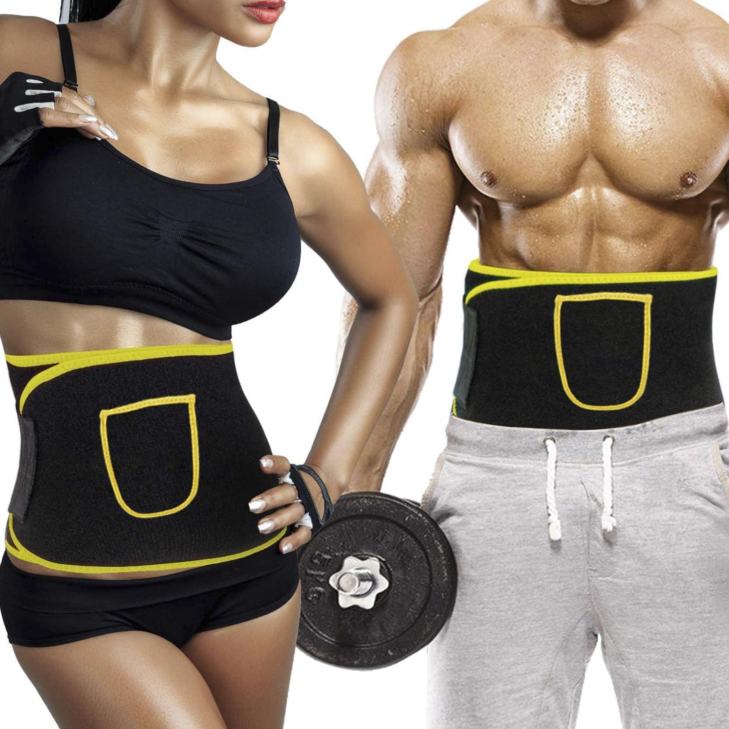 LEOPAX Sweat Sauna Neoprene Waist Trimmer with Pocket, Ab Trainer Belt for Back Support and Weight Loss - (Yellow, XL) (B0CP6KRC39) Amazon Price History, Amazon Price Tracker
