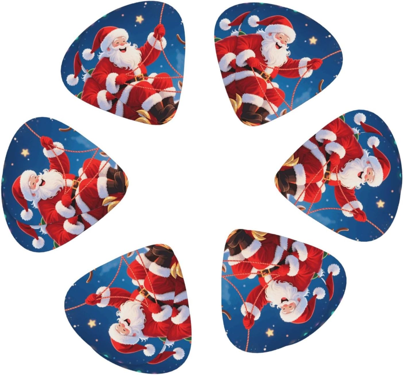 Christmas Santa Claus print Guitar Picks With Storage Box Resistant Guitar Pick 12 Pack Guitar Accessories for Electric Guitar Ukulele Bass Personalized Gifts image 3