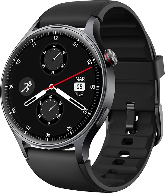 Smart Watch for Men Women, Answer/Make Call, 1.32'' AMOLED Screen Fitness Tracker with Heart Rate/Sleep/SpO2 Monitor, Smartwatch for iPhone/Samsung/Android, 110 Sport Mode, 3ATM Waterproof(Black)