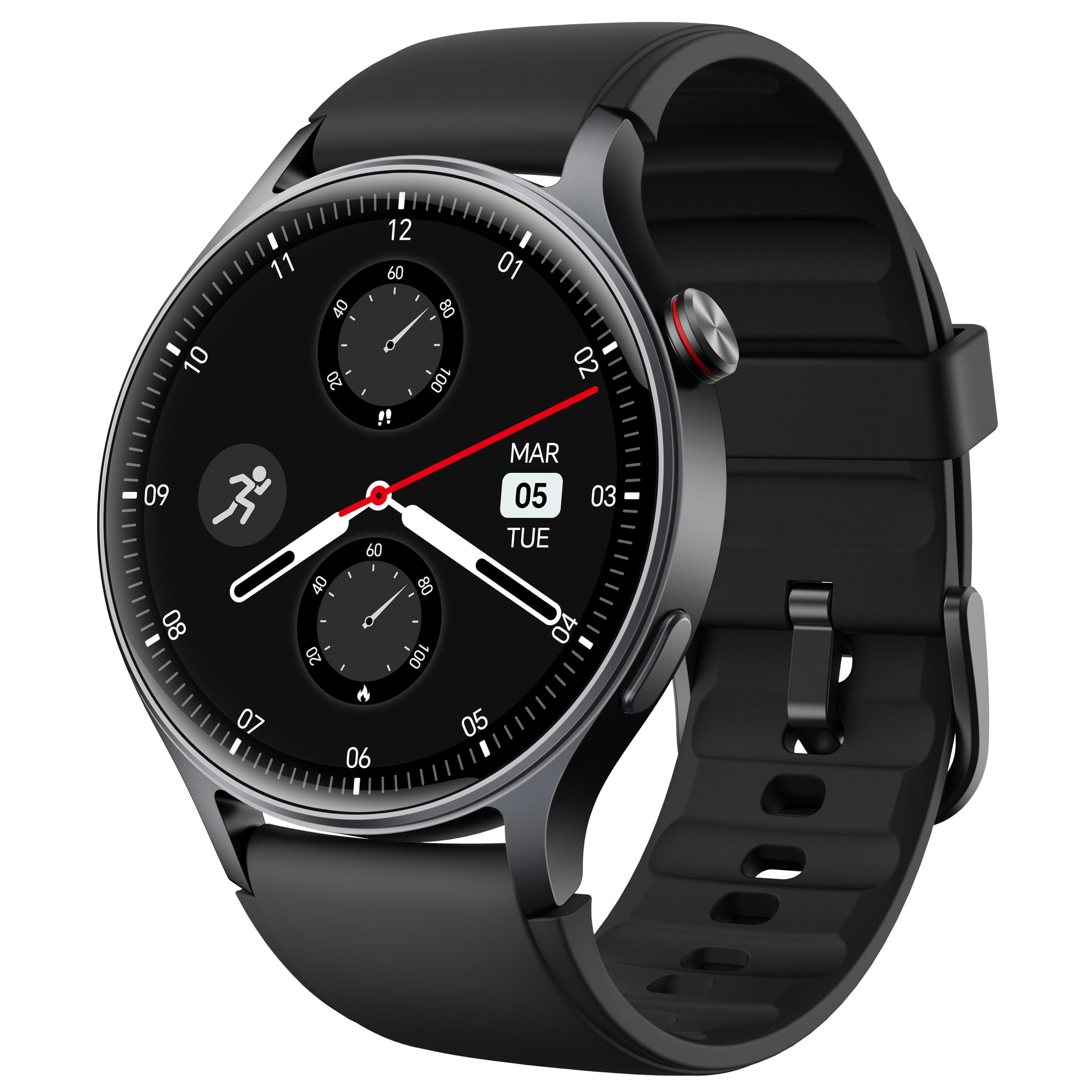 Smart Watch for Men Women, Answer/Make Call, 1.32'' AMOLED Screen Fitness Tracker with Heart Rate/Sleep/SpO2 Monitor, Smartwatch for iPhone/Samsung/Android, 110 Sport Mode, 3ATM Waterproof(Black)