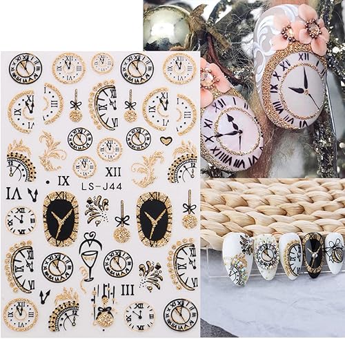 Miniatura 3 de Calcomanías de arte de uñas de Navidad 4 hojas autoadhesivas en 3D para año nuevo gnomo muñeco de nieve alce diseño de mariposa calcomanías de uñas