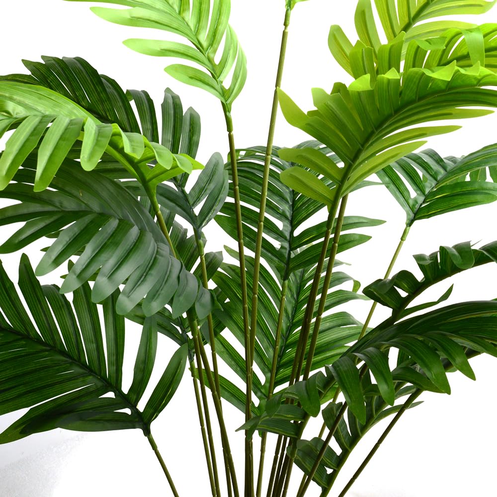 2pack Artificial Palm Leaves Tree Branches Fake Palms Frond Faux Tropical Plants for Palm Sunday Floral Arrangement Hawaiian Luau Jungle Beach Wedding Party (2, Green)