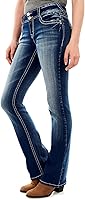 WallFlower Luscious Curvy Bootcut Jeans Women Mid-Rise Insta Stretch Denim Sizes 0-24 Flattering Comfort Fit