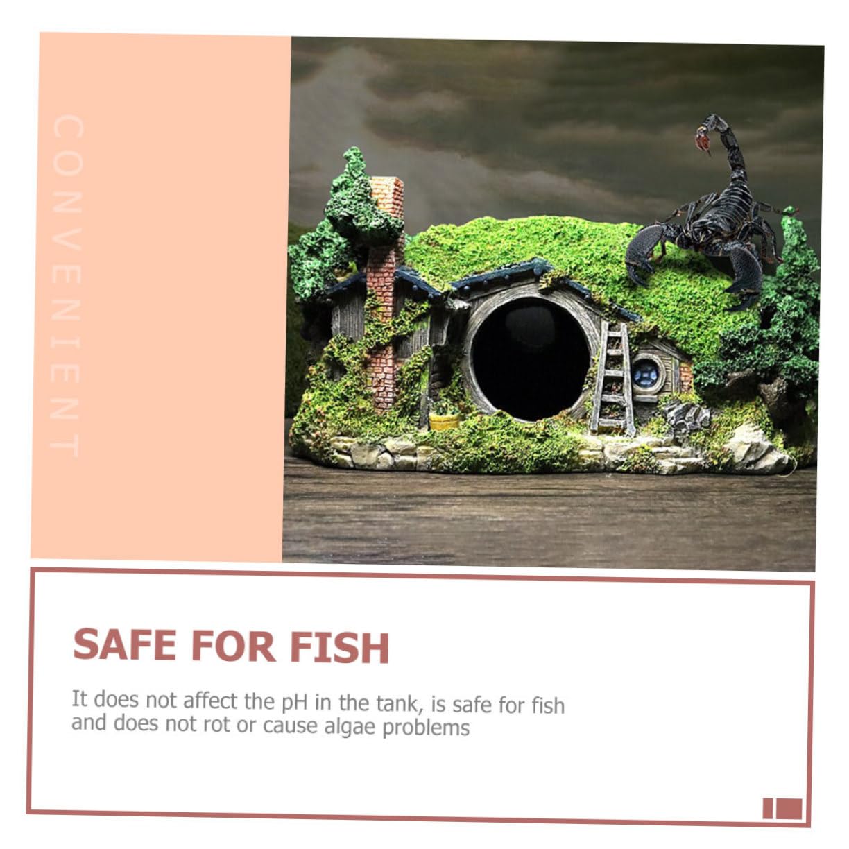 VANZACK Decoración De Acuario De Resina Forma De Castillo Casa Simulada para Peces y Reptiles Escondite Seguro y Atractivo para Tanques De Peces y Terrarios