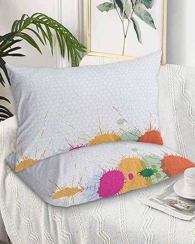 Miniatura 2 de Fundas de almohada geométricas de tamaño estándar, paquete de 2 fundas de almohada suaves para cama, sofá o sillón, funda de cojín lumbar con cierre