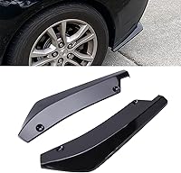 Vista 2 de Parachoques Trasero Difusor Divisor Valencia Alerón Aleta Borde Borde Ajuste Universal - Negro Brillante