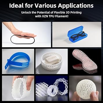 95A TPU Filament 1.75mm, Soft Flexible Consumables for 3D Printer, Dimensional Accuracy +/- 0.02 mm, 0.5KG (1.1lbs) Spool (Clear)