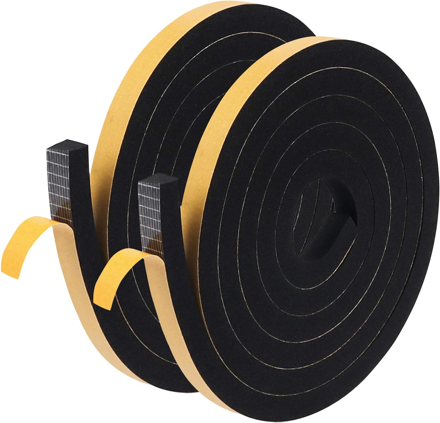 Weather Stripping Tape, 1/2inch(W) x 1/2inch(T) Seal Foam Tape Self Adhesive Draught