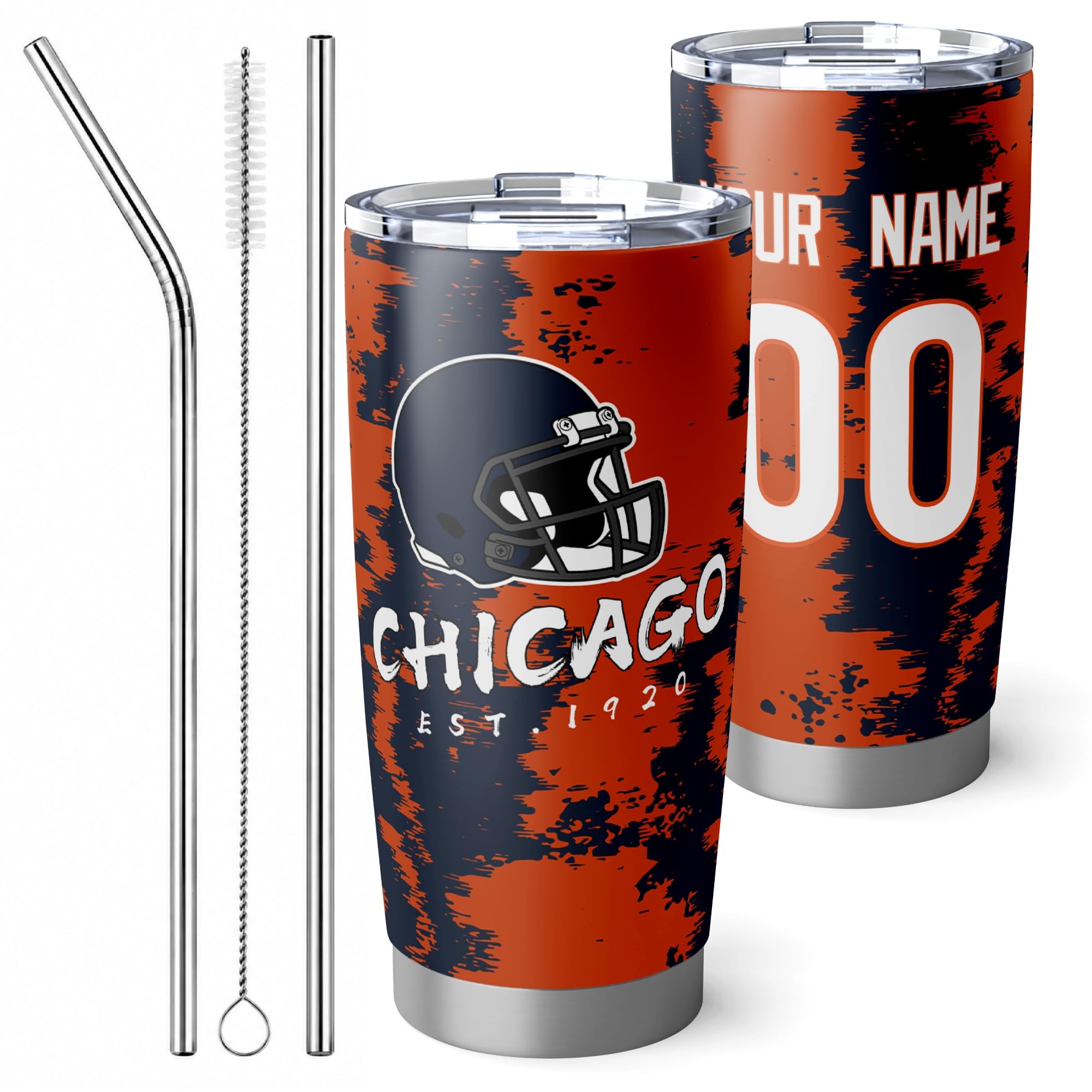 ANTKING Chicago Tumbler 20oz Travel Mug Custom Number Name Gifts