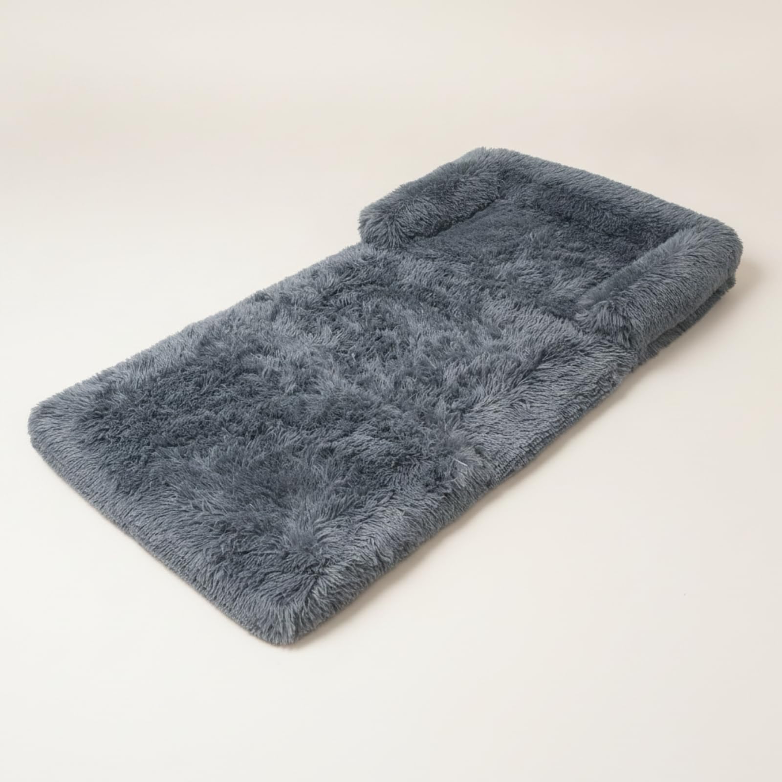 Faltbare Haustiermatte flauschig Plüsch-Hundematte weich Haustierkissen für Hunde, Wohnzimmer, Sofa, Dunkelgrau, L 75 150 10cm