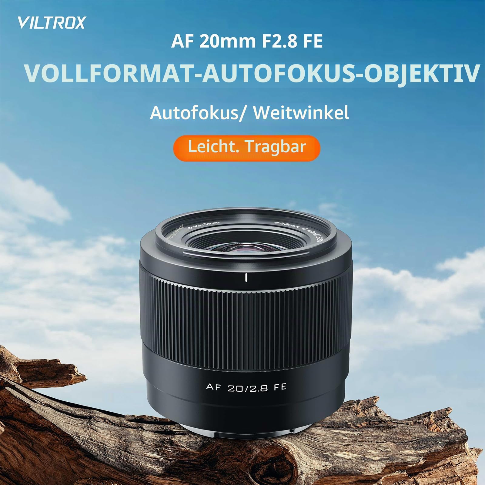 VILTROX AF 20mm F2.8 FE für Sony E Mount Vollformat Objektiv Prime | 20mm f/2.8 E-Mount Weitwinkelobjektiv für Sony Alpha a7 a7III a7R a7RII I a7RIV a7S a7SII a9 a7C a6700 a6600 a6400 a7iv a7ii