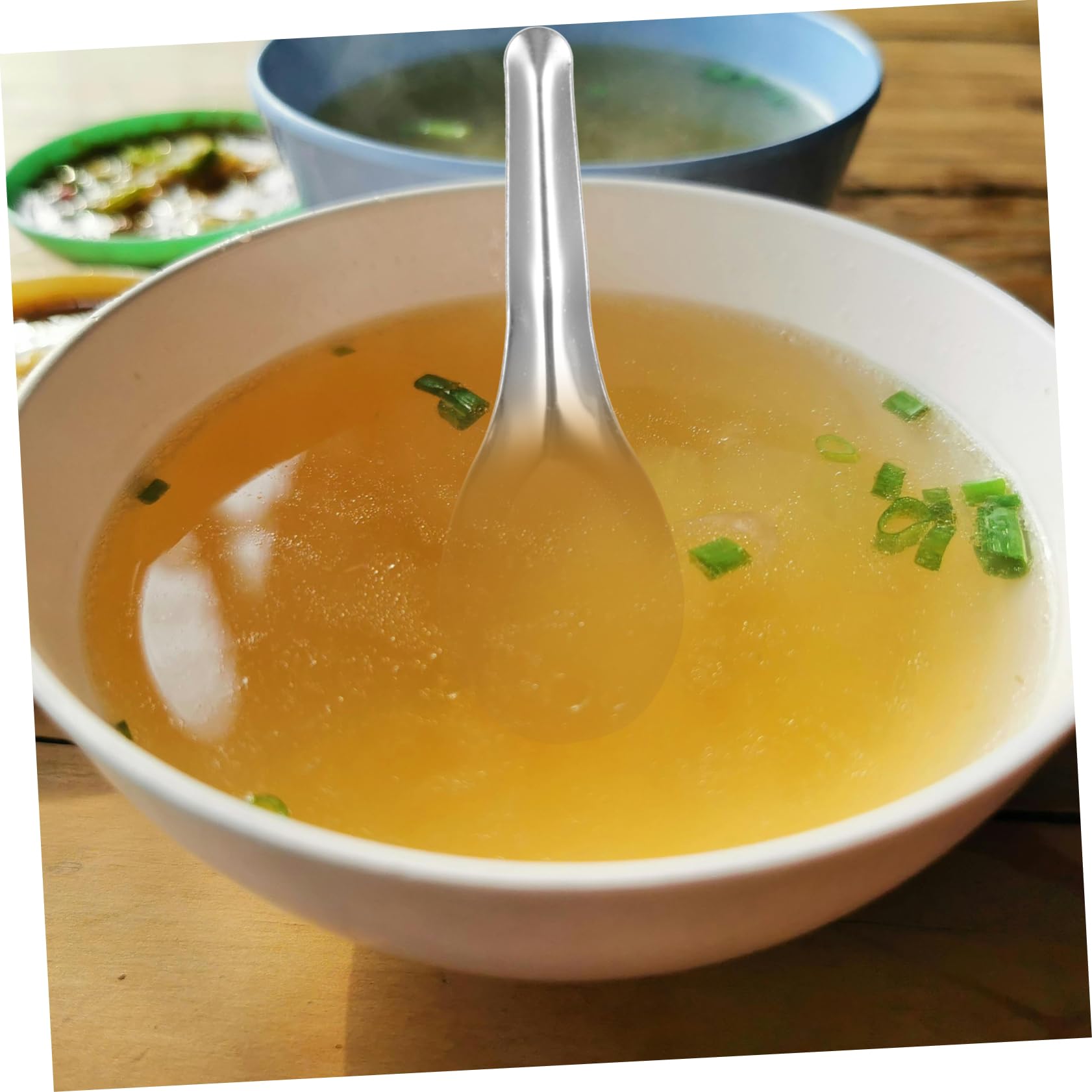 Gatuida 50piezas Cuchara Sopera De Acero Inoxidable Cucharas Gruesas Para Sopa Sopera Redonda Vajilla Hogar y Servir Comida Restaurante