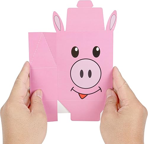 Miniatura 5 de Restaurantware Pastry Tek - Bolsas de fiesta de animales de granja de 4 x 2 x 5 pulgadas, 100 bolsas de recuerdo de fiesta de granjero de cerdos