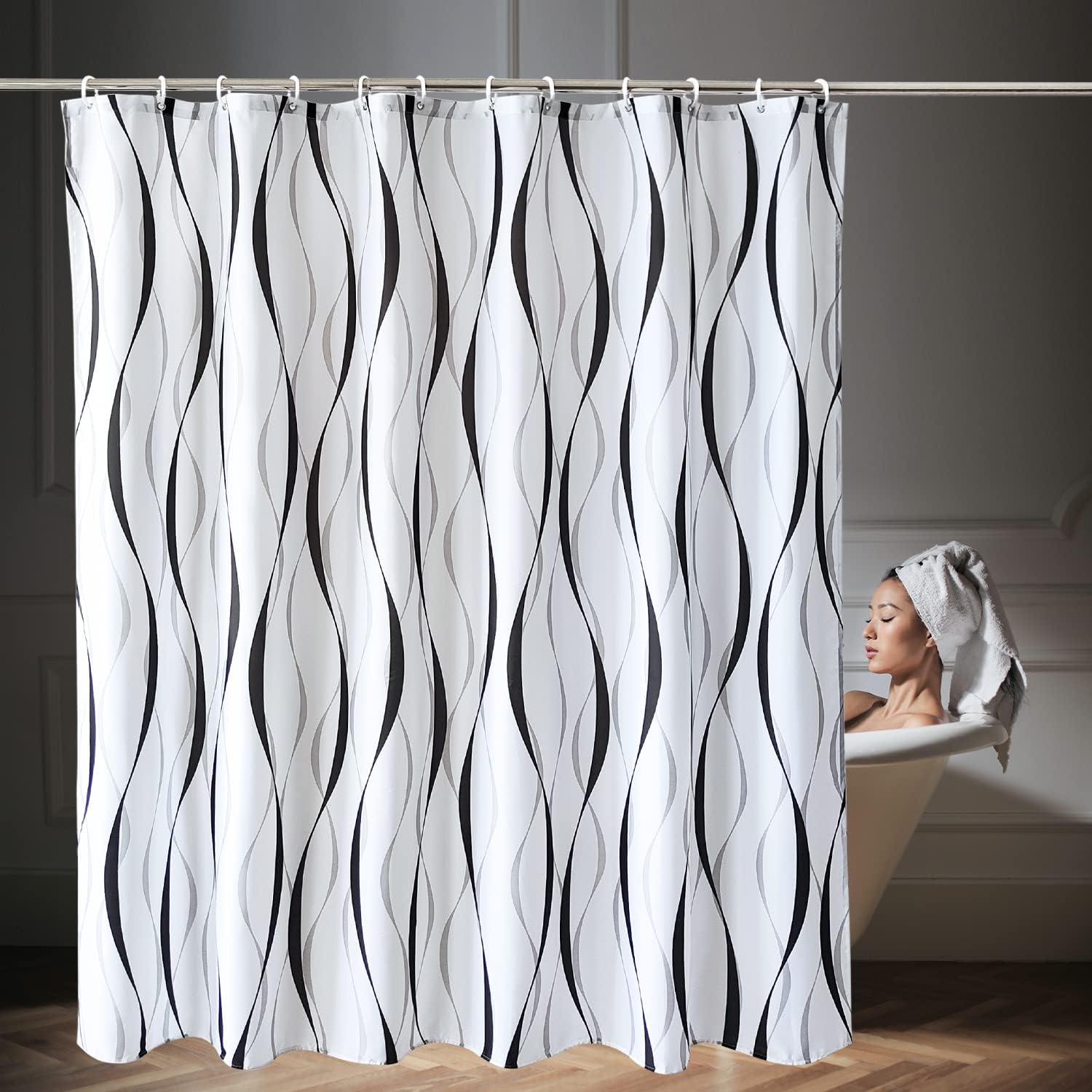 WedDecor Bathroom Shower Curtain Waterproof Anti Mould Mildew Resistant
