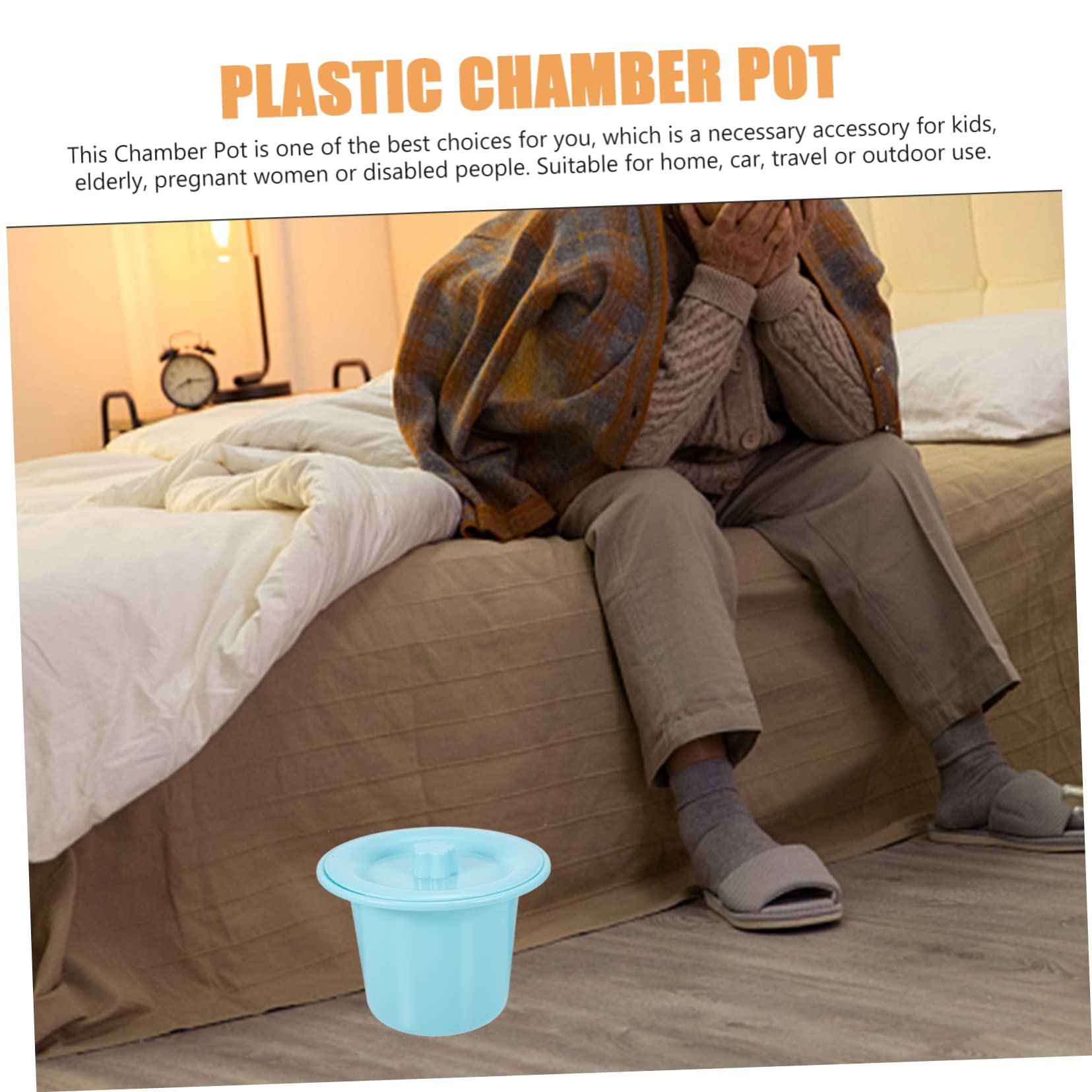 2piezas Orinal Portátil Tapa Para Adultos Urinal Práctico y Multiusos Para Ancianos y Discapacitados Orinal De Noche Para Niño Niña y Bebés Fácil De Limpiar y Resistente