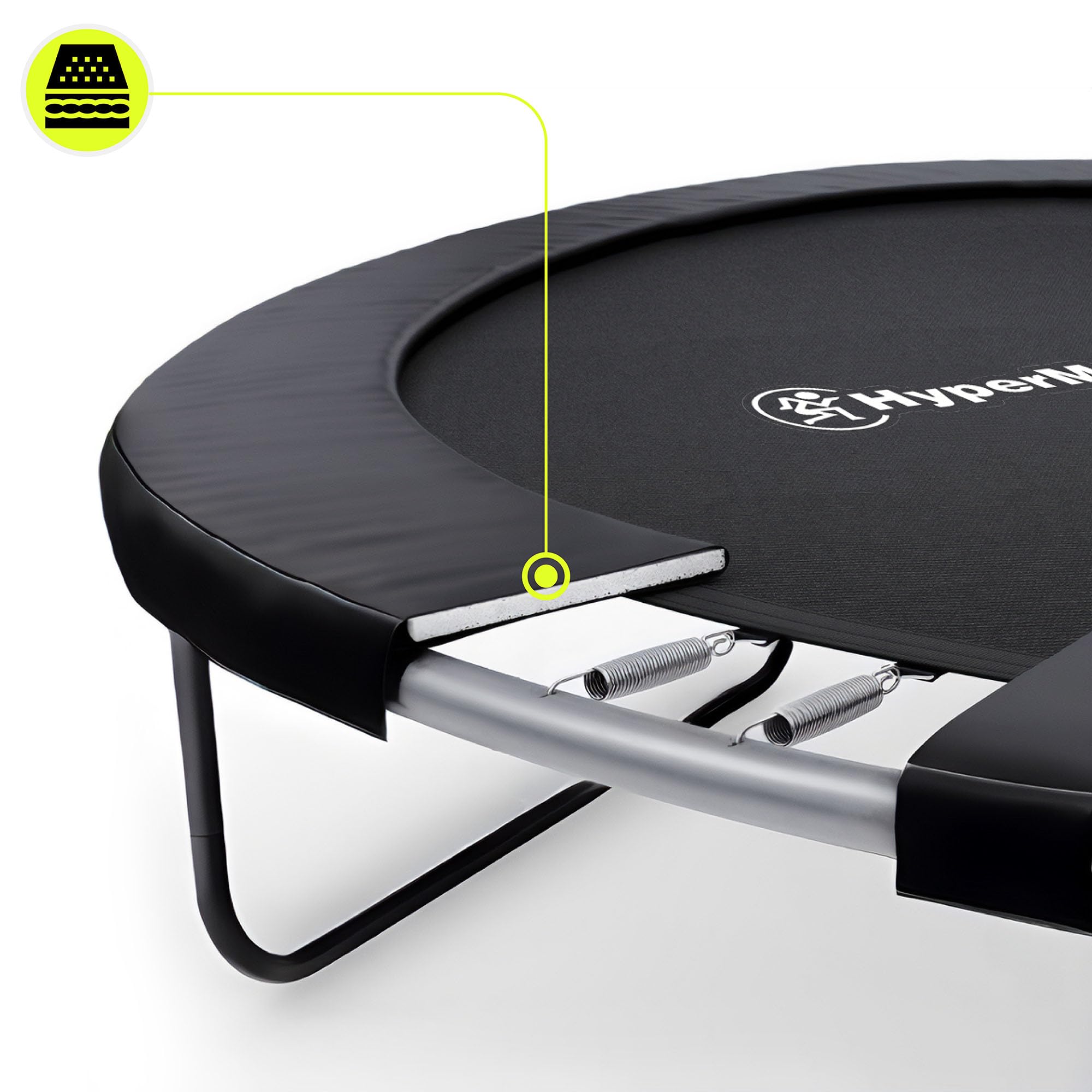 Hypermotion Trampoline Exterieur Enfant 3 Ans 244/305/366/430/487 cm Séchage Rapide et Déperlant – Excellente Élasticité de Saut – Trampoline de Jardin avec Filet de Sécurité