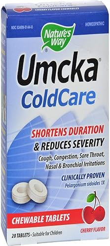 Nature's Way Umcka ColdCare Pastillas masticables, 15144, 20, 1