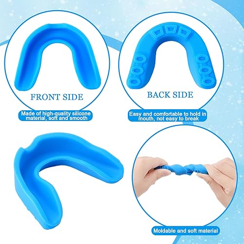 Miniatura 6 de Paquete de 6 protectores bucales para deportes con caja de almacenamiento, protector bucal de silicona para jóvenes, boxeo