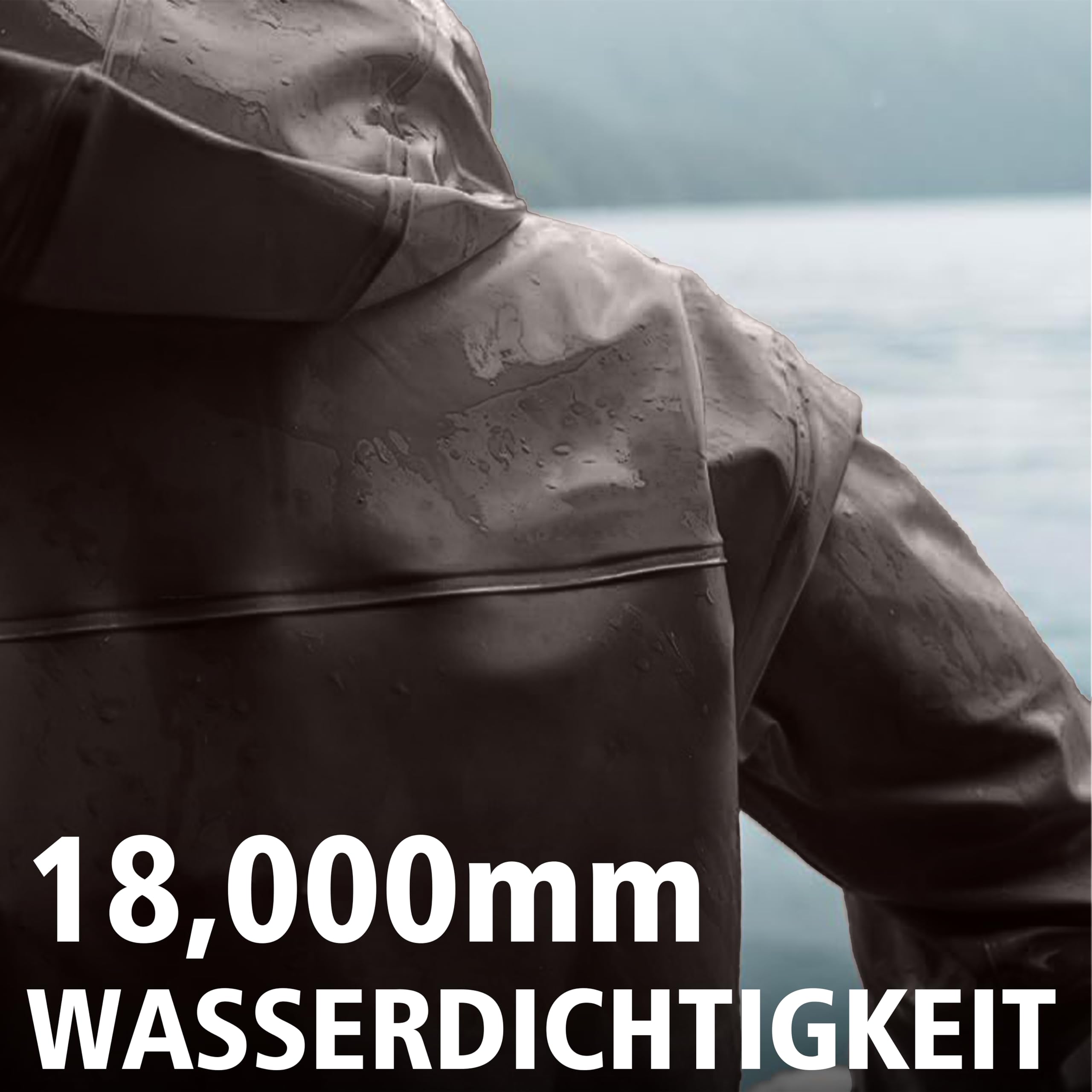 Traje de pesca para hombre, 2 piezas, extremadamente resistente al agua, 18.000 mm, traje de PVC resistente para pesca, offshore y trabajo en húmedo