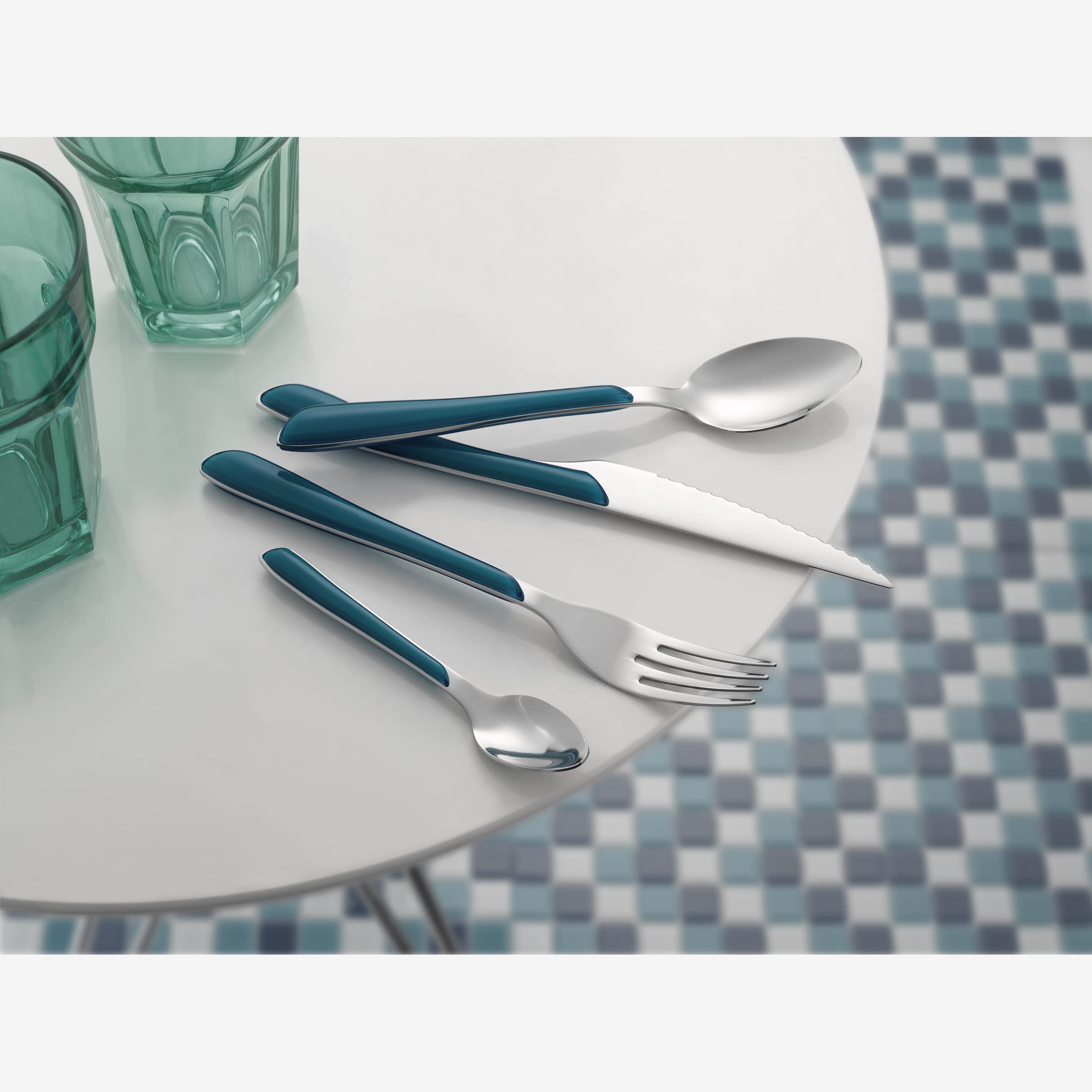 Coffret AMEFA Vision 24 Pièces - Couverts Inox 18/0 Brillant Pour 6 Personnes, Couteau Lame Microdentée