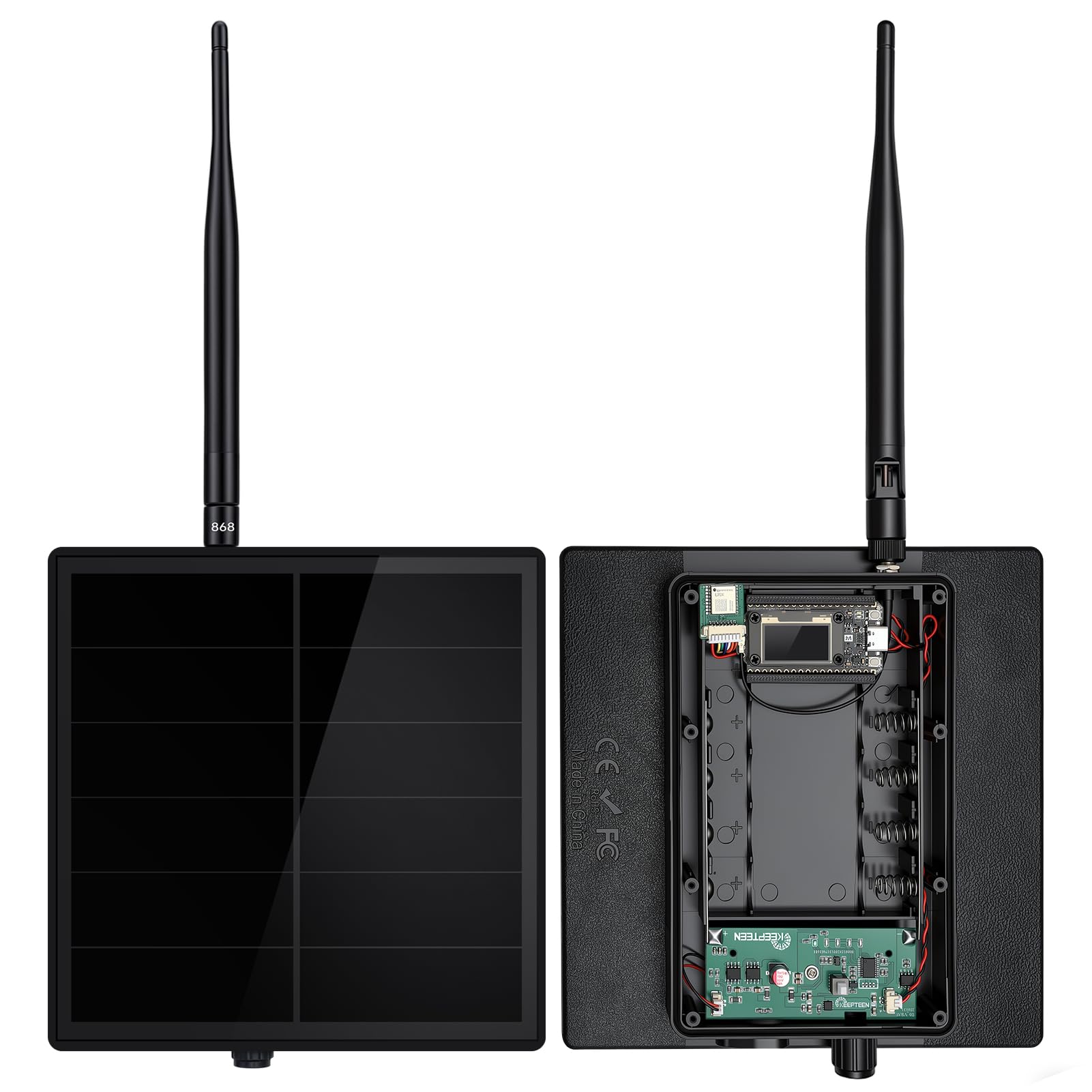 Kit solar para placa de desarrollo ESP32 LoRa V4 con antena LoRa de 868 MHz y módulo GNSS L76 K, carcasa solar impermeable de 5 W para exteriores Meshtastic