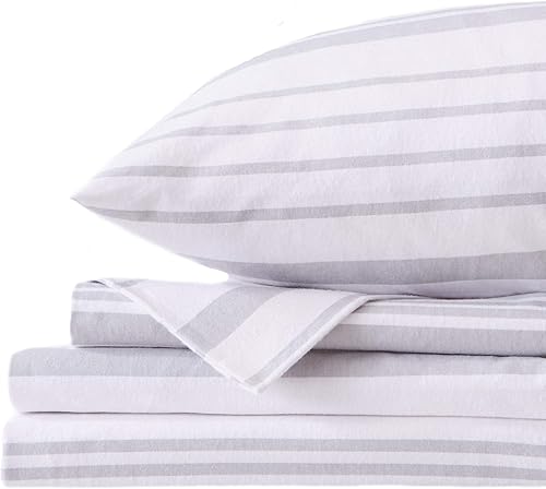 Miniatura 8 de Juego de sábanas de franela de peso pesado de 100 algodón turco de Great Bay Home Sábanas de invierno cálidas de lujo acogedoras Colección Raye