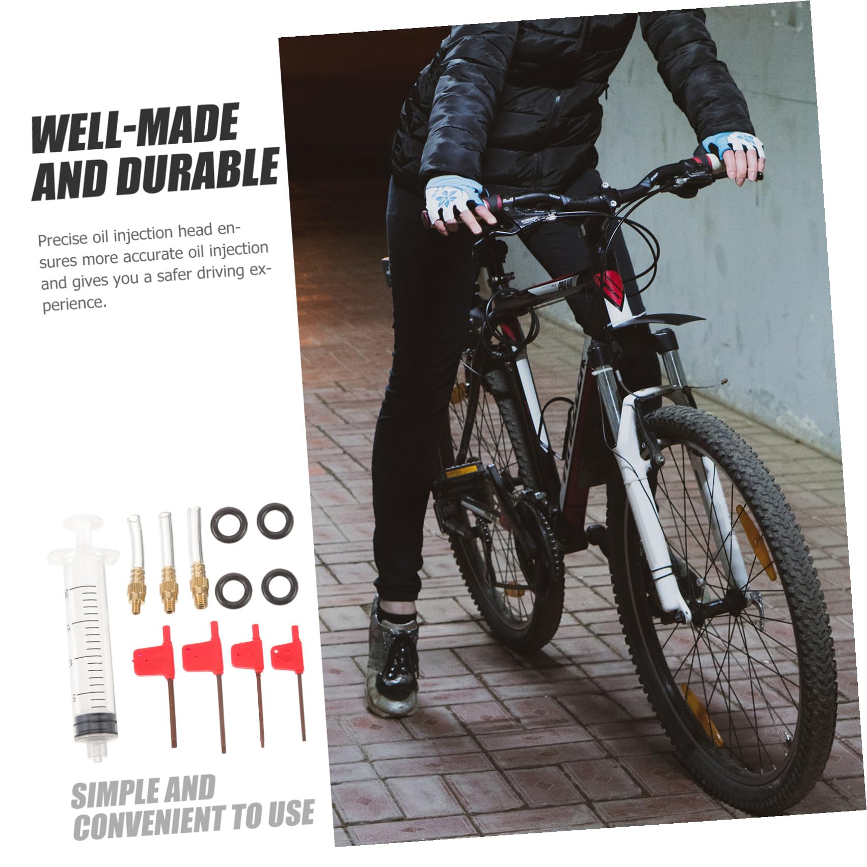 TOYANDONA Kit di Spurgo Freni per Biciclette Kit di Spurgo Freni per Mountain Bike Kit di Spurgo Freni per Bici da Ciclismo Kit di Spurgo Freni Idraulici per Bici in Metallo