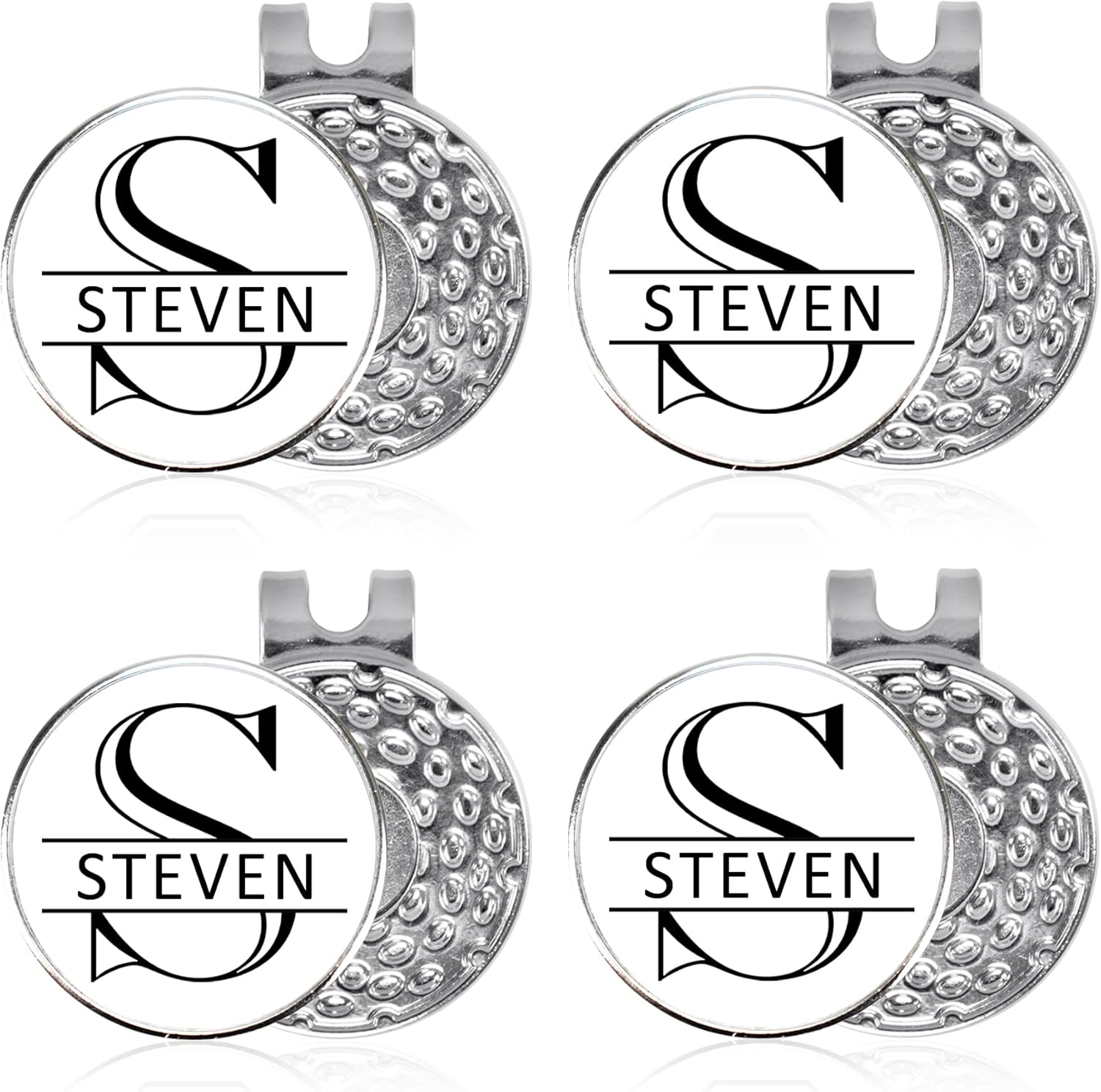 Personalized Golf Ball Marker, 4 Pack with Golf Marker Magnetic Hat Clips, Monogrammed Golf Gifts, Golf Accessories for Men & Womens Golf Markers