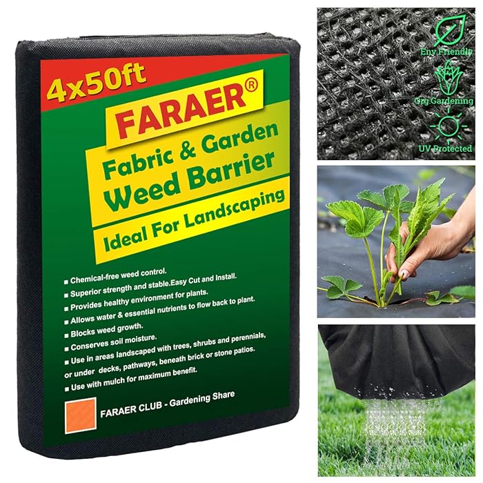 Buy Garden Weed Barrier Fabric, Large 4' x 50' Landscape Fabric