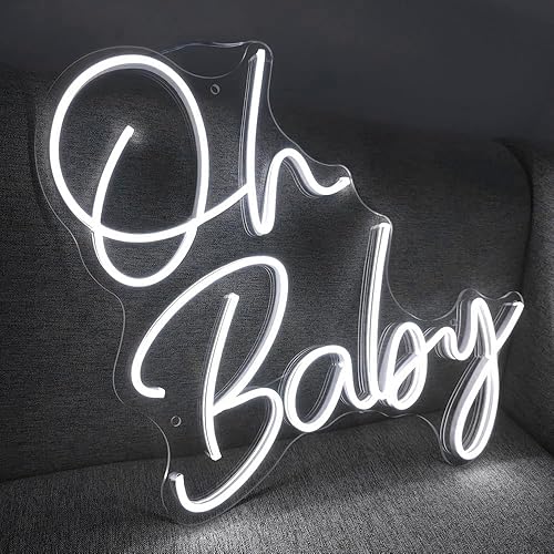 Miniatura 2 de Oh Baby - Letreros de neón grandes para decoración de pared, letrero LED Oh Baby para decoración de baby shower, decoración de pared de dormitorio,