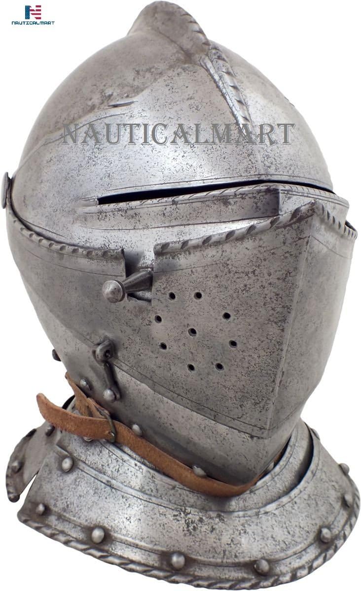 NauticalMart Medieval Knight Closed Helmet Steel Italian Armor