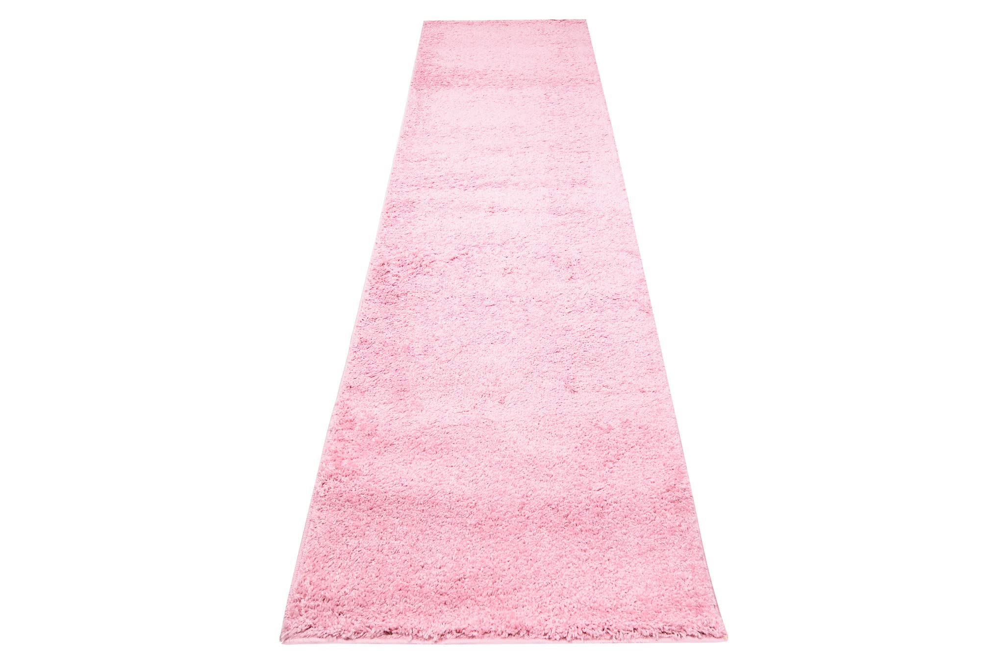 TAPISO Delhi Tapis de Passage Poils Longs Shaggy Moderne Rose Uni Tapis Couloir Long Salon Chambre Adulte Descente de Lit Moelleux Epais Oeko-TEX 80 x 300 cm
