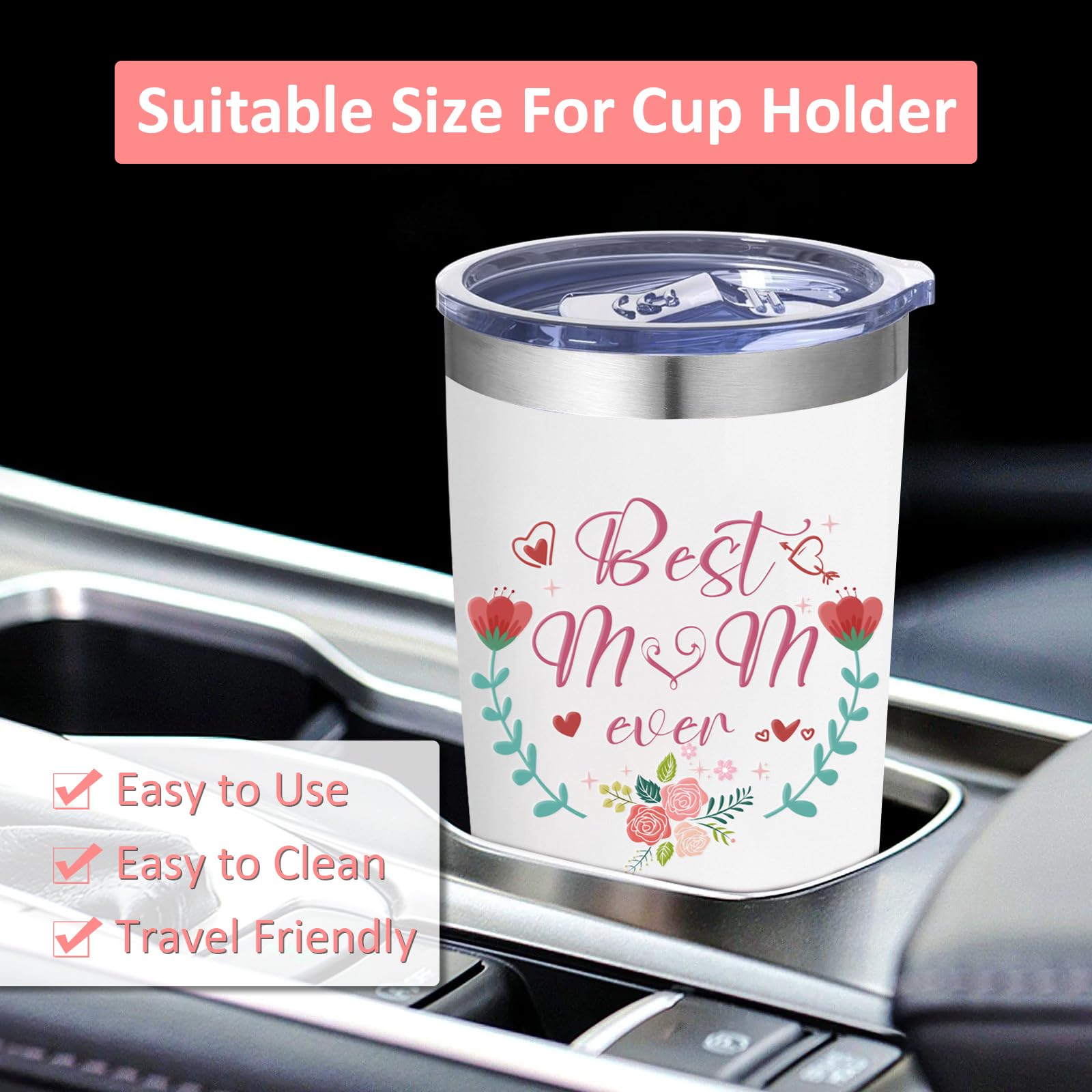 LOMUG Tazza termica da 600 ml in acciaio inox con scritta, regalo per la festa della mamma, regalo di compleanno per mamma suocera, tazza da caffè con coperchio