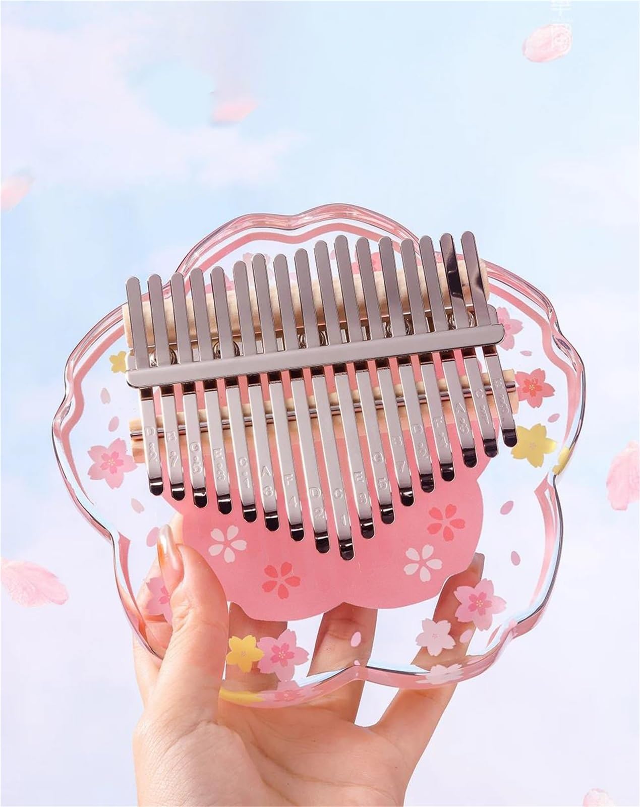 Kalimba Kalimba Akrylowa 17/21 Klawiszowa Świetlista I Przezroczysta Idealna Dla Początkujących(21 keys)