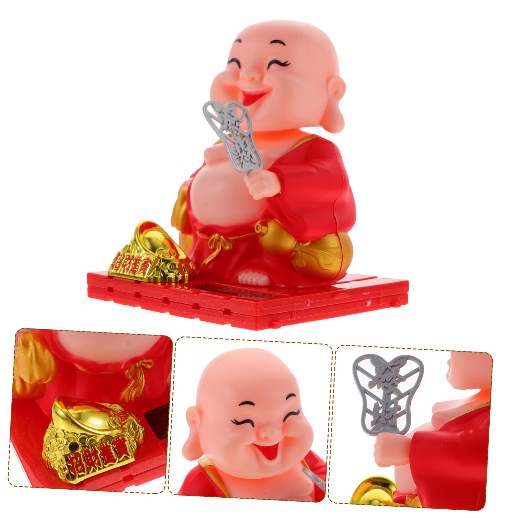 Zerodeko 4stücke Solarbetriebene Figurine Für Auto Und Schreibtisch Kleiner Wackelkopf-Dekoration Für Büro Auto-armaturenbrett Und Wohnbereich Und Platzsparend