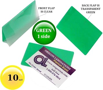 Qty 500グリーン/クリアクレジットカードLaminating Pouches 2 – 1 / 8 x 3 – 3 / 8 by lam-it-all