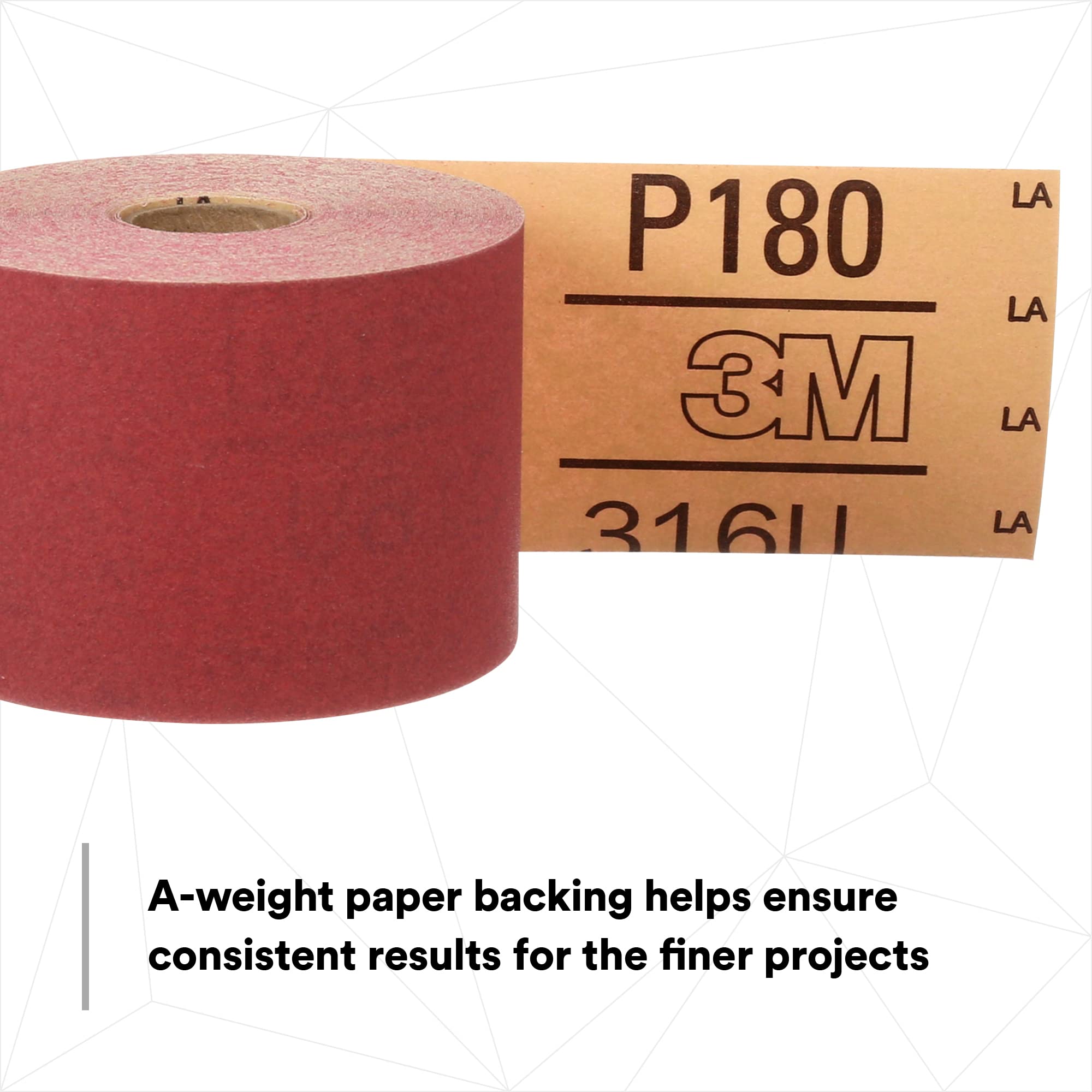 3M Stikit Red Abrasive Sheet Roll, 01685, No Hole, 2-3/4 in x 25 yd, 180+ Grade, Automotive Sanding Roll Sandpaper for Coating Removal, Body Repair, Auto Sanding