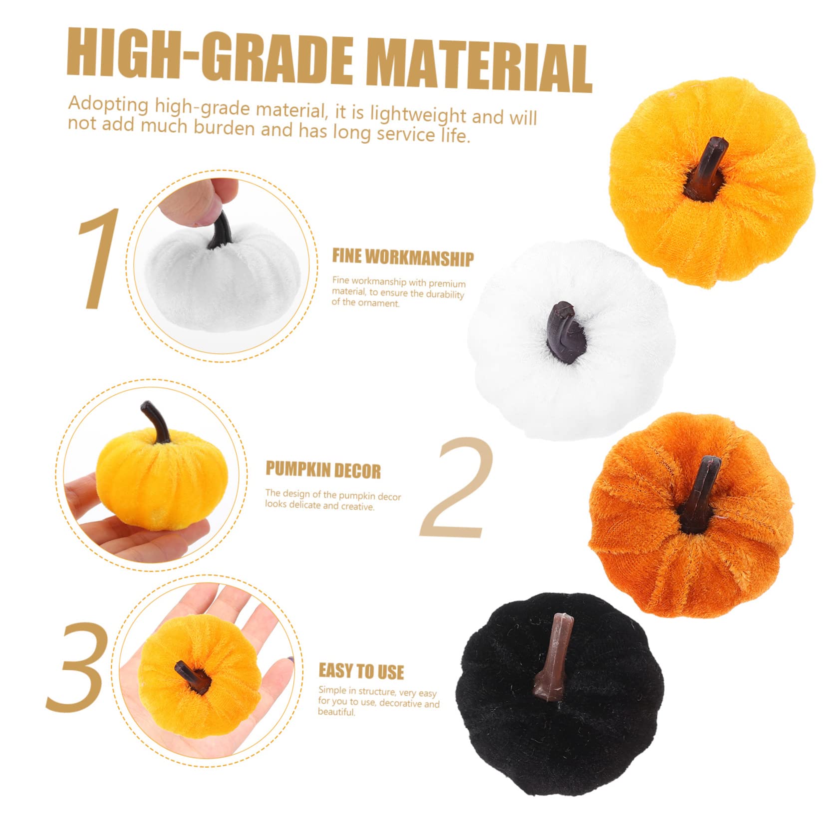 Ciieeo 50 Pz Zucca Di Flanella zucca della festa del ringraziamento ornamenti per alberi autunnali halloween decorazioni decorazione halloween casa di simulazione realistica