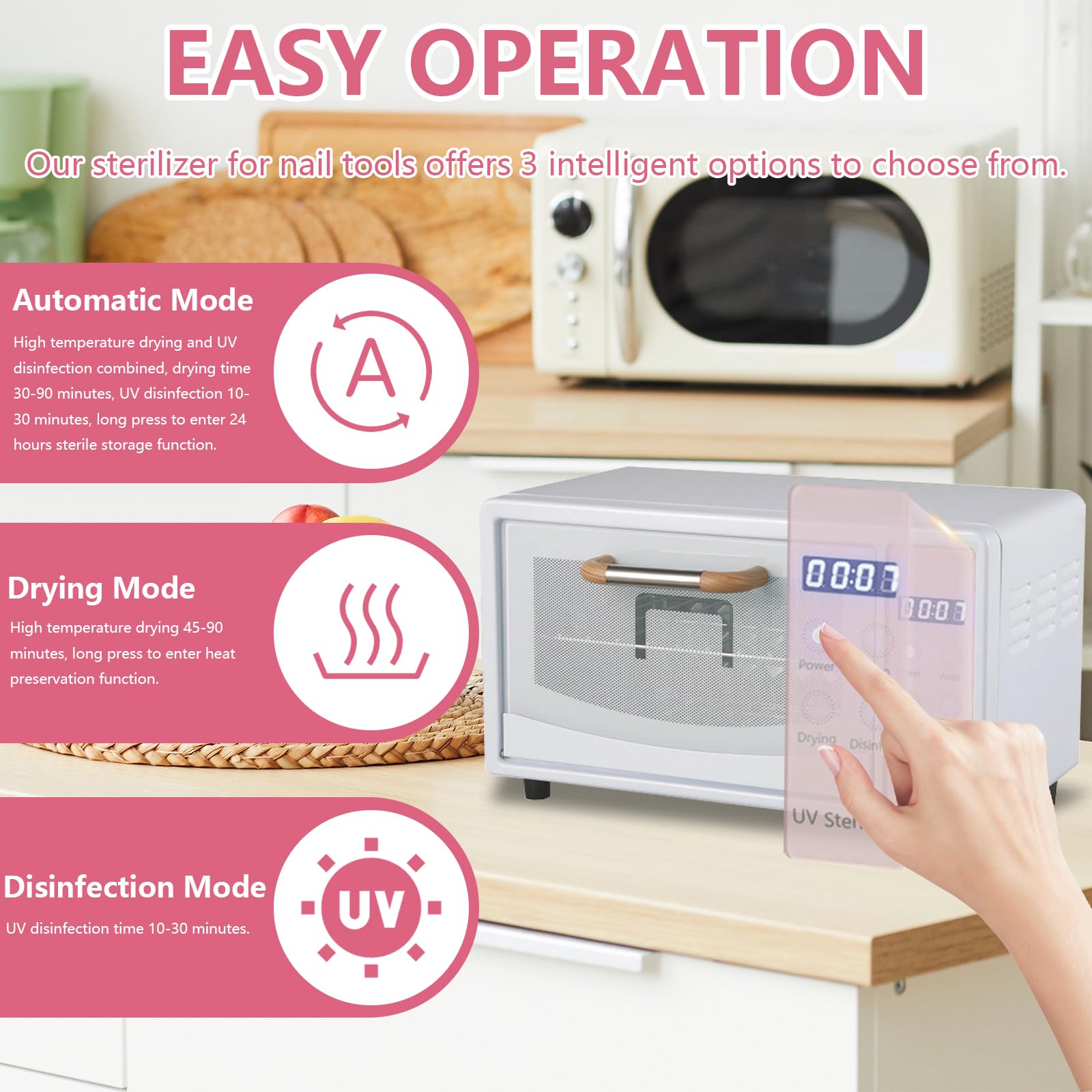 Sterylizator UV o wysokiej temperaturze, 10 l, profesjonalne narzędzia do paznokci, sterylizator UV, sterylizator gorącego powietrza UV do salonu, pedicure, stomatologii, manicure
