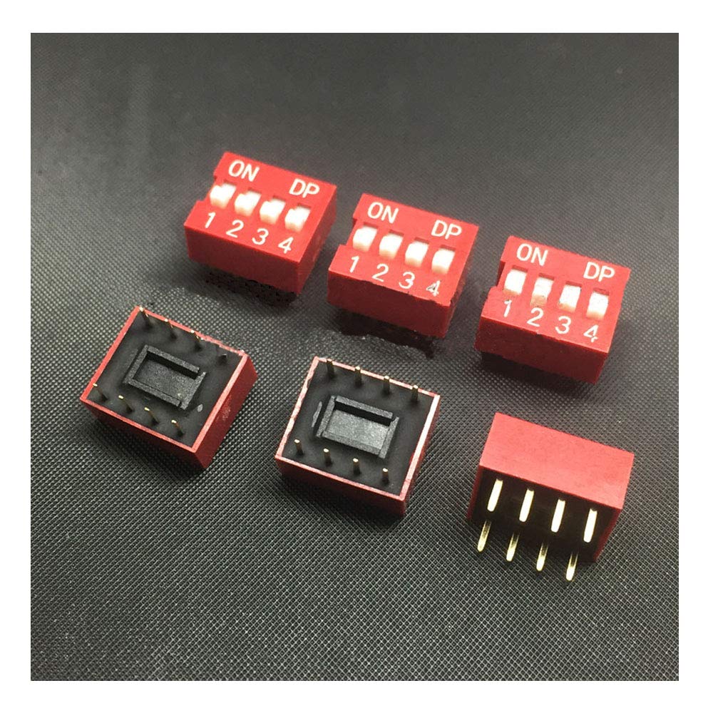 Comidox 20PCS 4-Bit 4 Position Way DIP Slide Type Switch Comidox 20PCS 4-Bit 4 Position Way DIP Slide Type Switch