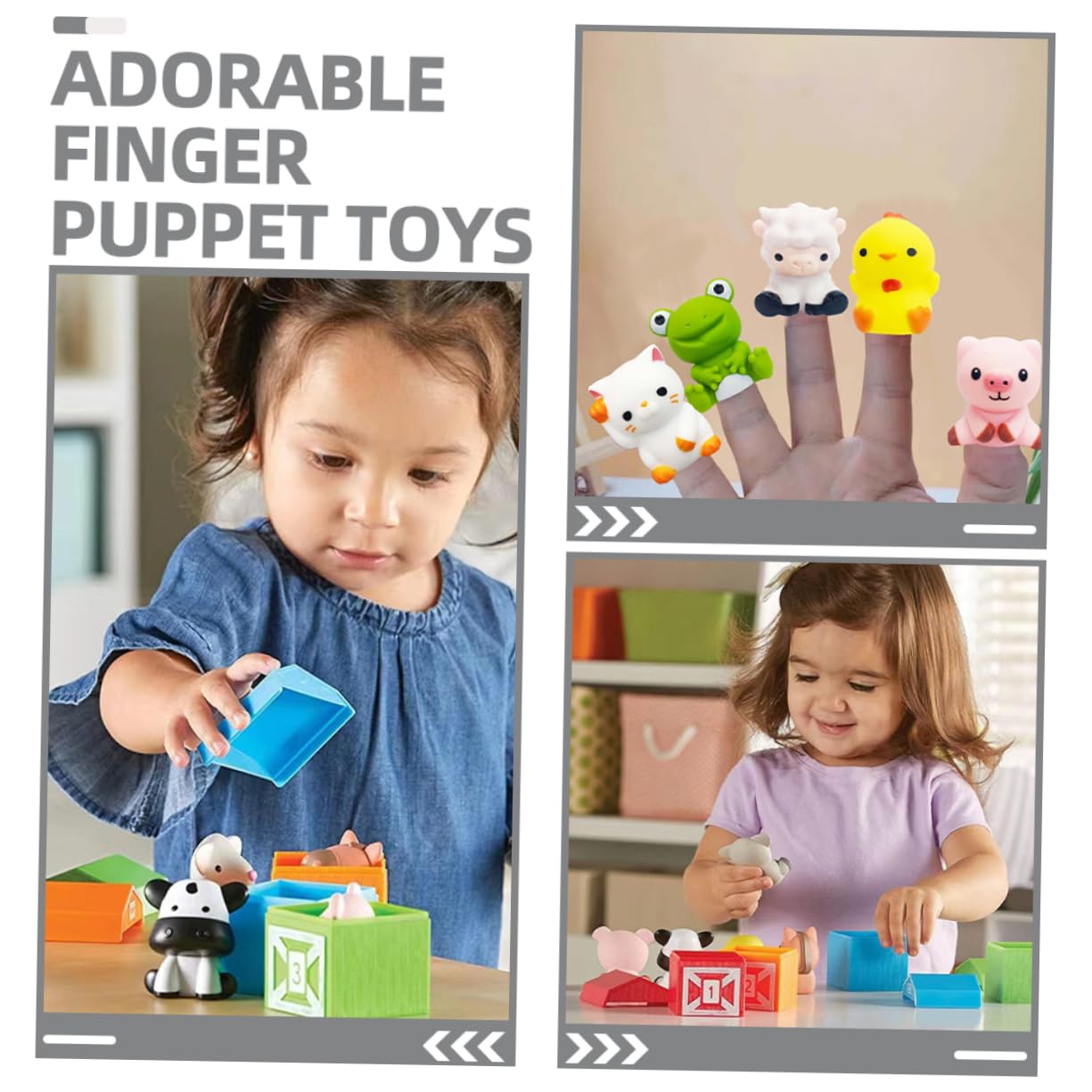 Angoily Marionetas de Dedo de Animales Granja 10 Piezas Flexibles Plásticas Color Mezclado para Juego Educativo y Desarrollo Sensorial Infantil Varios estilos