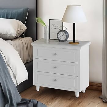 Amazon.com: AWQM White End Table Set of 2, Night Table Round