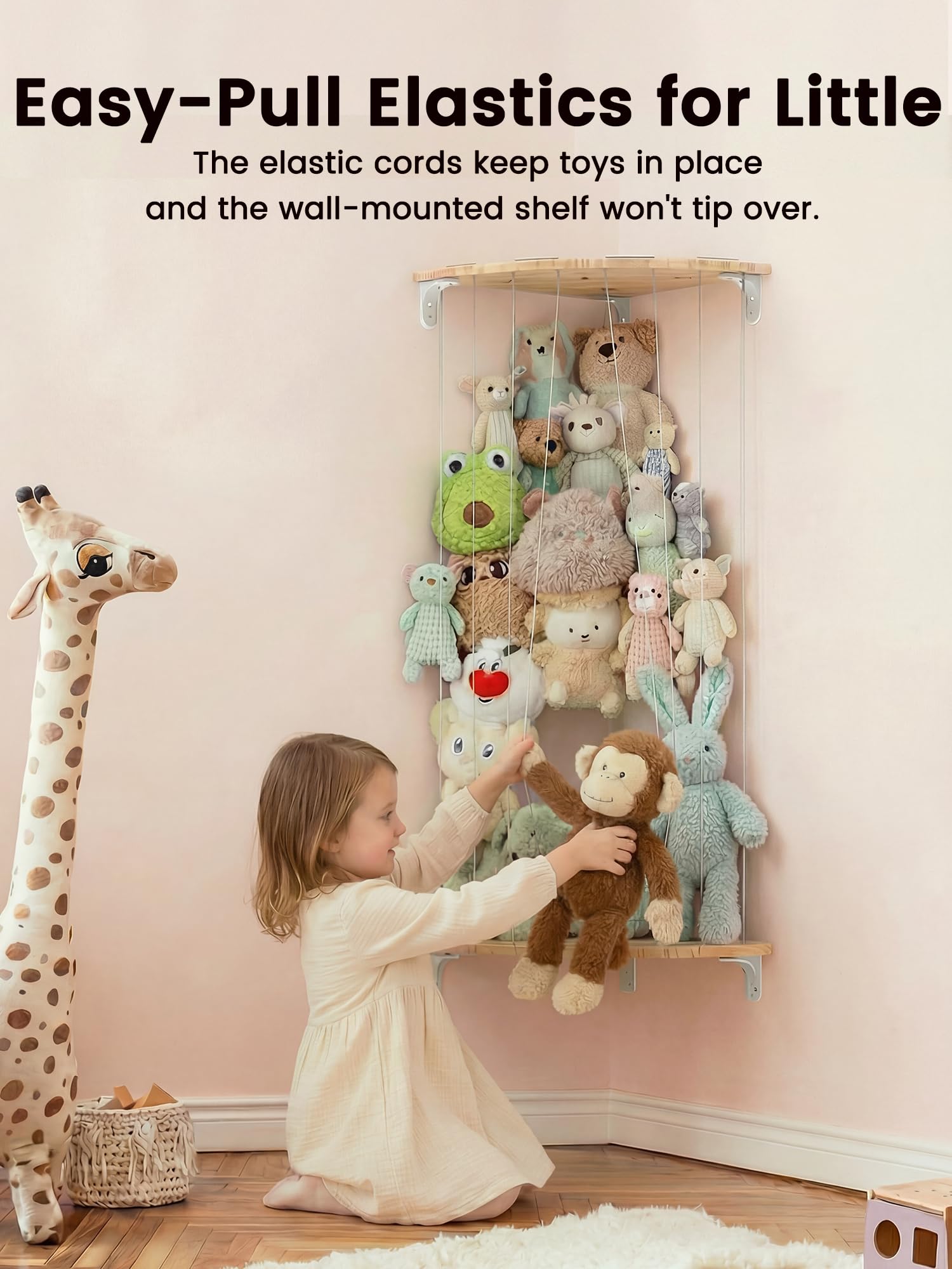 Eniffbaa Gevulde Dieren Opslag Zoo Hout Zacht Speelgoed Organizer Pluche Speelgoed Houder Kinderkamer Organizer Zoo Cage