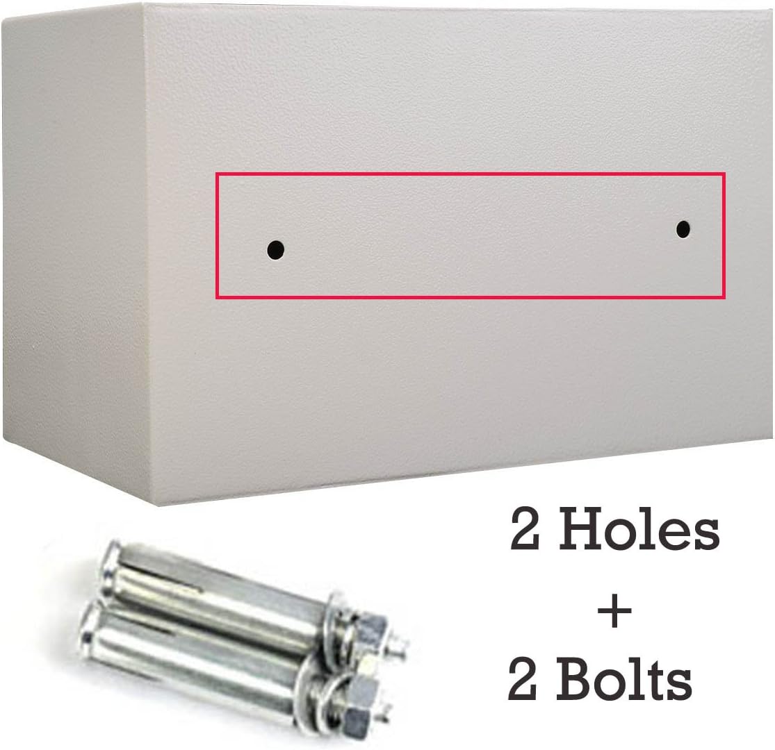 Box,Digital Electronic Safe Box for Home Office Hotel Security Solid Steel with Keypad Lock/White/4.6L