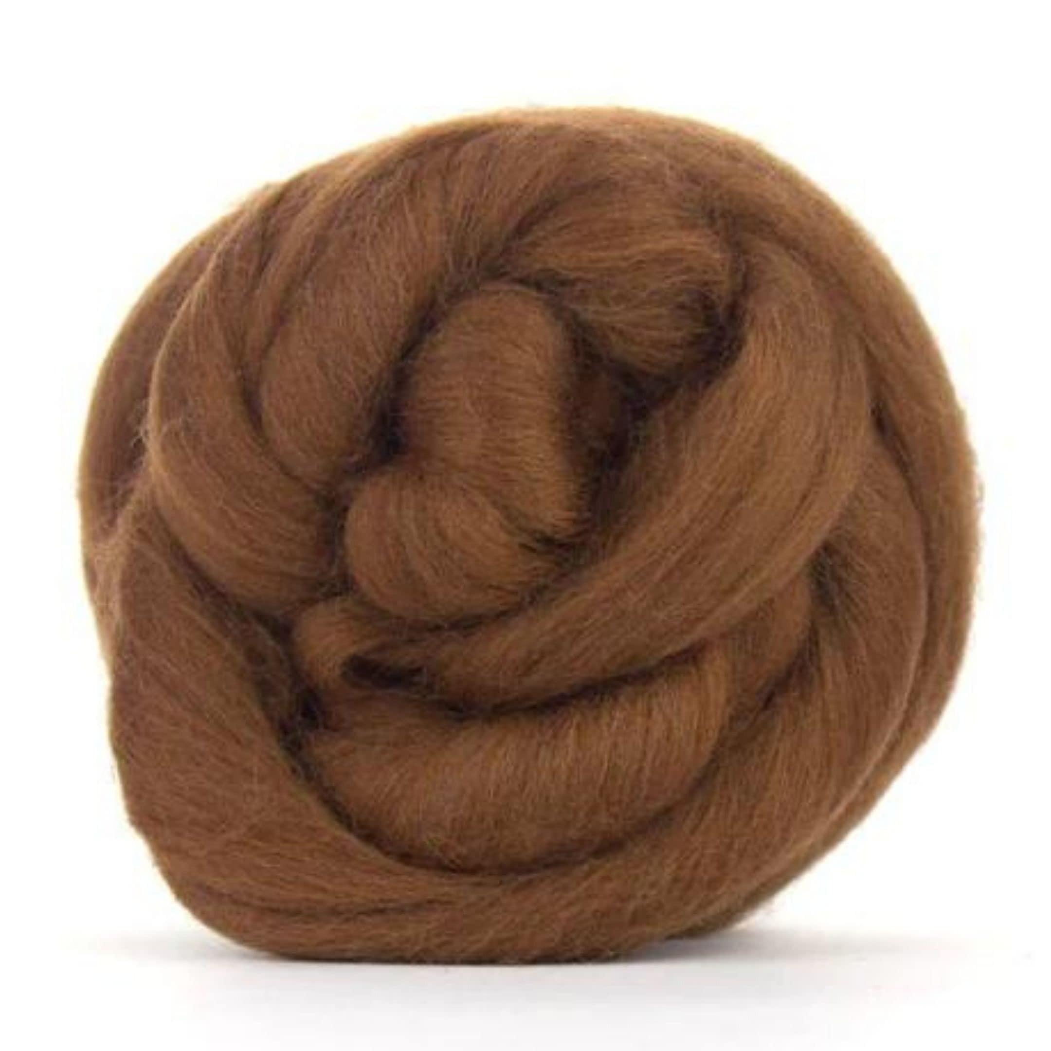 Revolution Fibers Merino Wool Roving | Premium Combed Wool Top | 22 Micron, Perfect for Felting Projects, Spinning, Wall Hangings and Tapestry (Chocolate)
