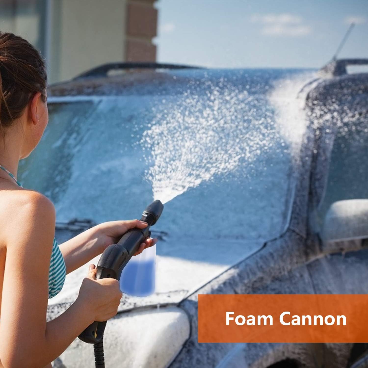 70% Off Discount WHOLESUN 3000PSI Electric Pressure Washer 2.4GPM Power Washer 1600W High Pressure Cleaner Machine with 4 Nozzles Foam Cannon for Cars, Homes, Driveways, Patios (Organe)