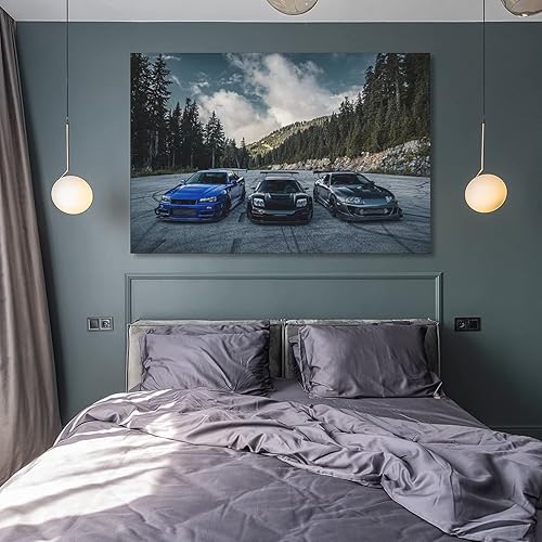 Miniatura 8 de JDM Japanese Sport Car Poster - Premium Canvas Wall Art for Living Room & Garage Decor - Perfect Car Enthusiast Gift (30x45cm, Framed/Unframed)