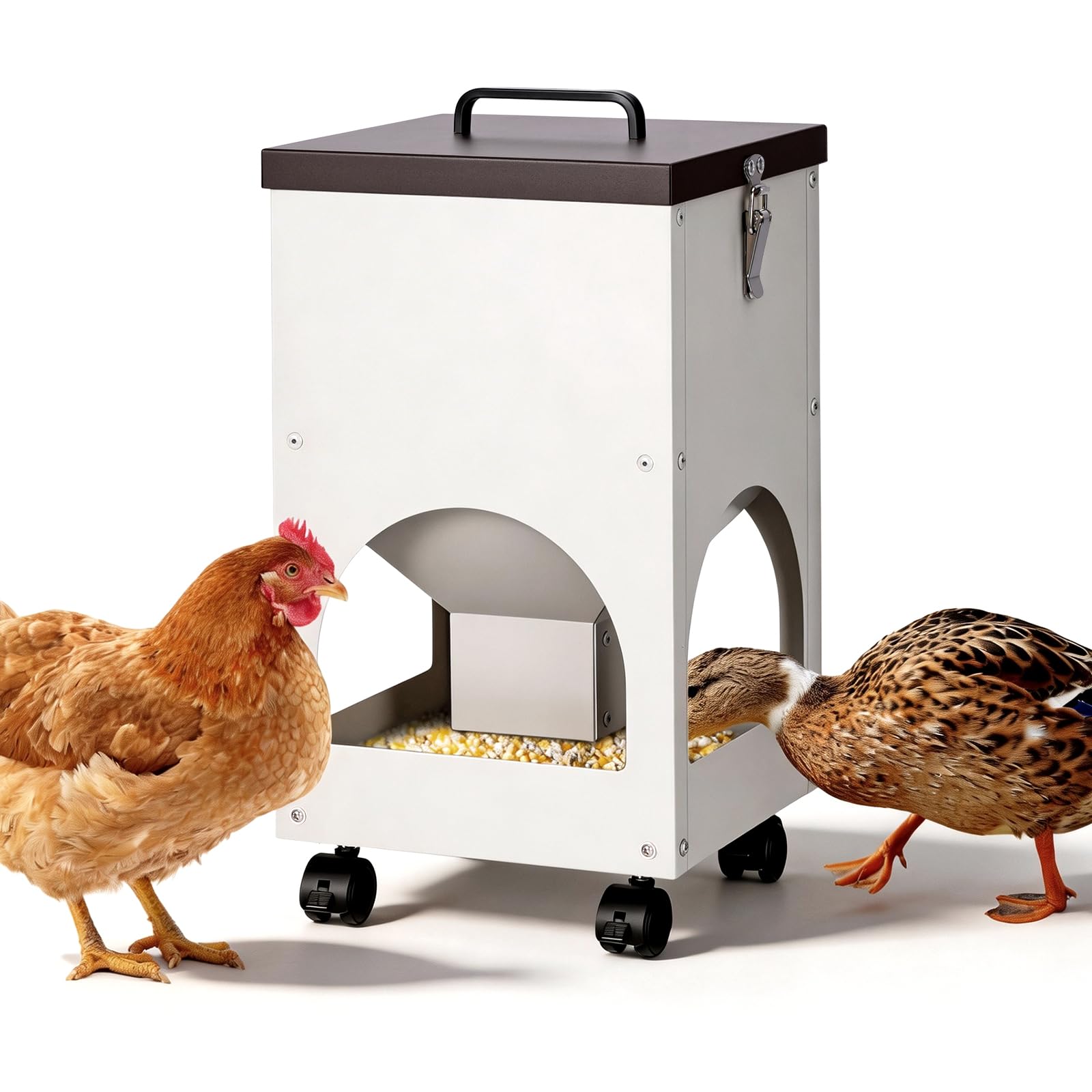 MUYIRTED Hühnerfutter Automat Aus Metall, 8kg Futterautoma G
