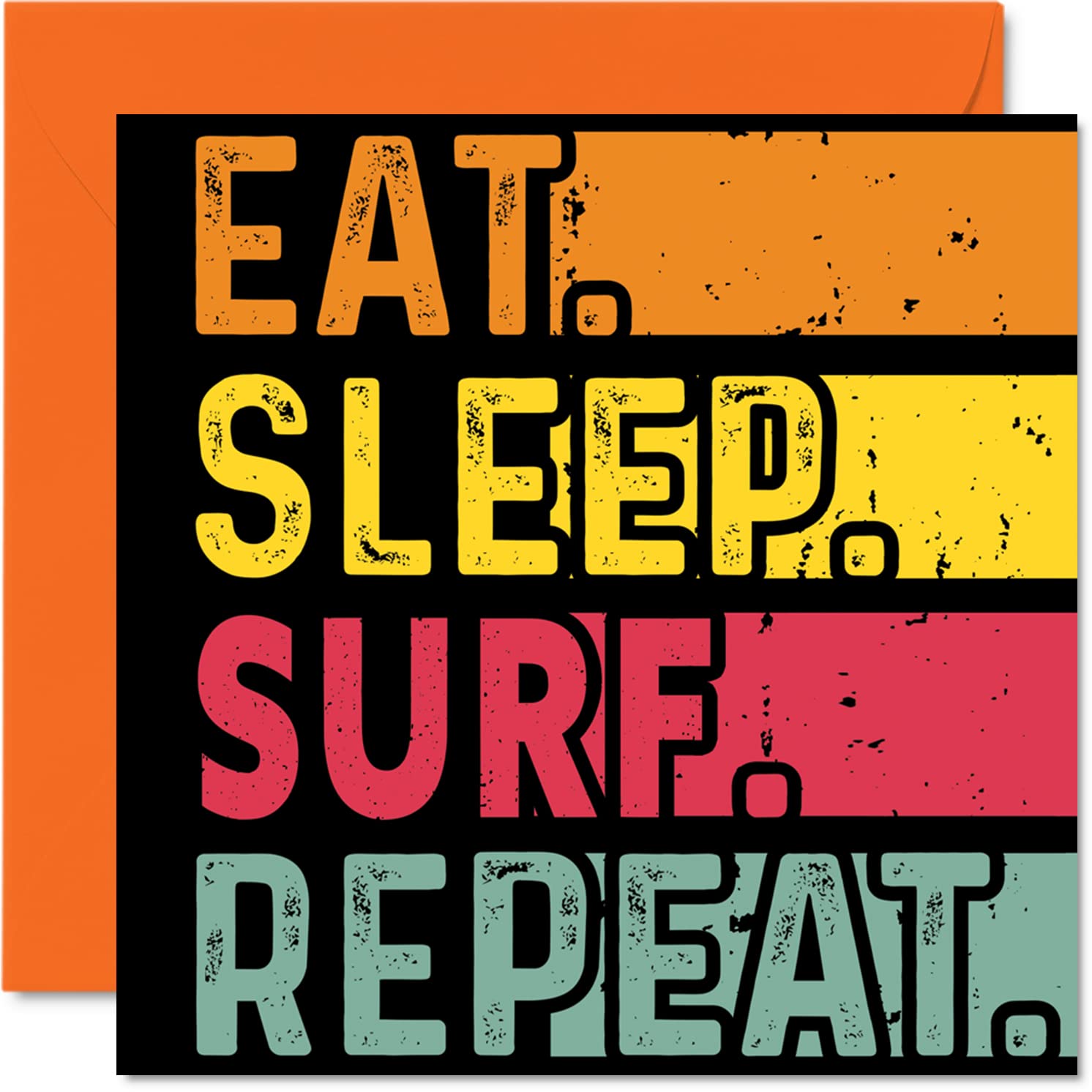 Stuff4 Funny Birthday Card for Her or Him - Eat, Sleep, Surf, Repeat